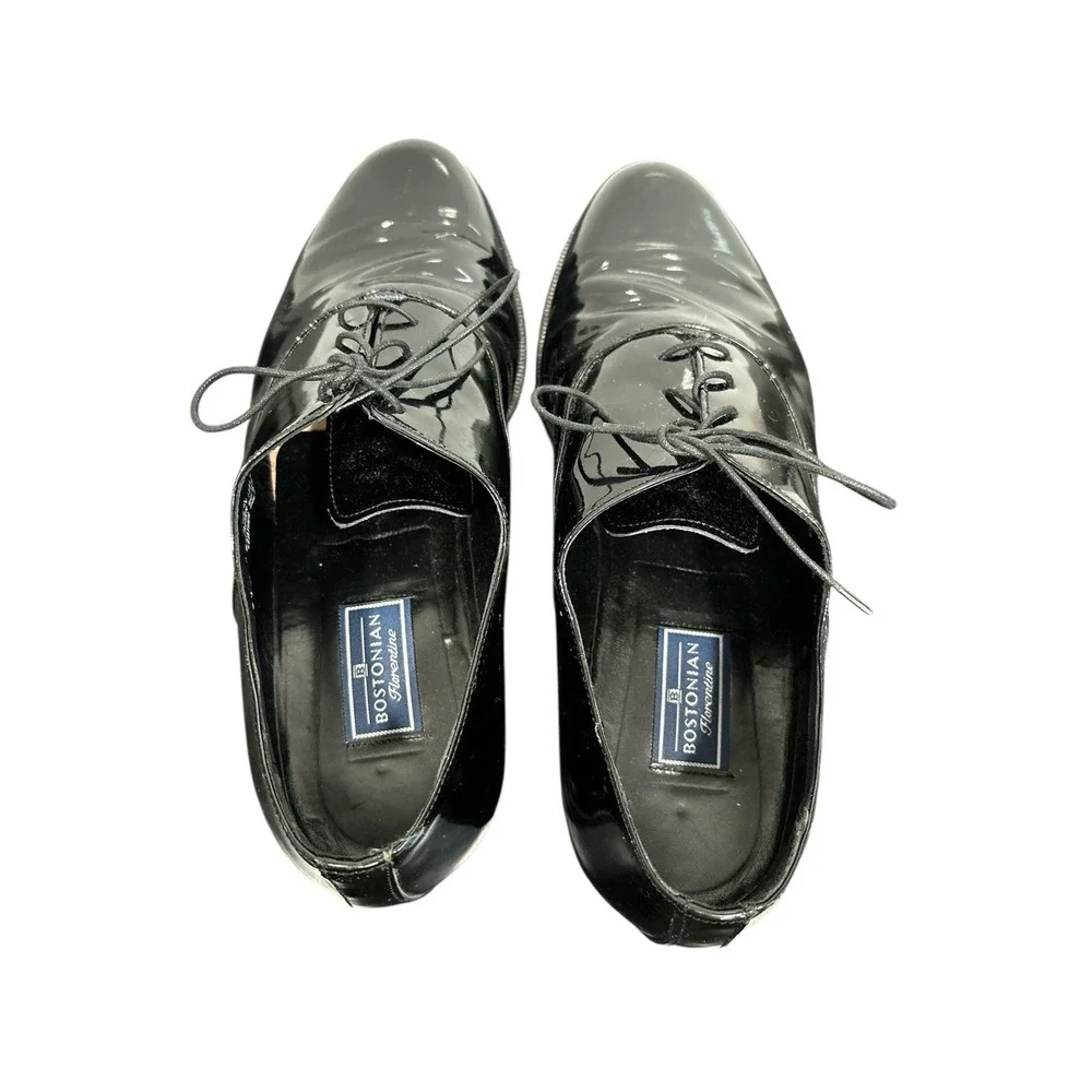 Bostonian‎ Florentine Mens Black Patent Leather Dress Shoes Made in Italy • 10 W